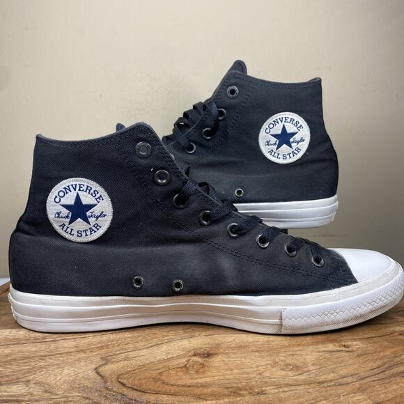 Converse Chuck Taylor All Star II Shoes Mens Black White Size 12 Shoes 150143C